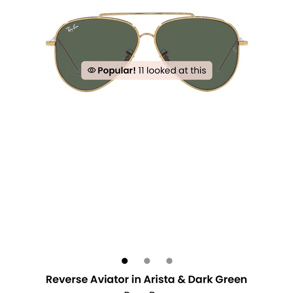 Ray Ban Reverse Aviator in Arista & Dark Green - Picture 2 of 7